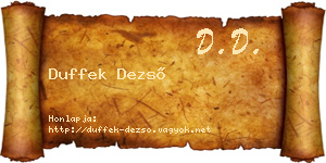 Duffek Dezső névjegykártya