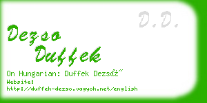 dezso duffek business card